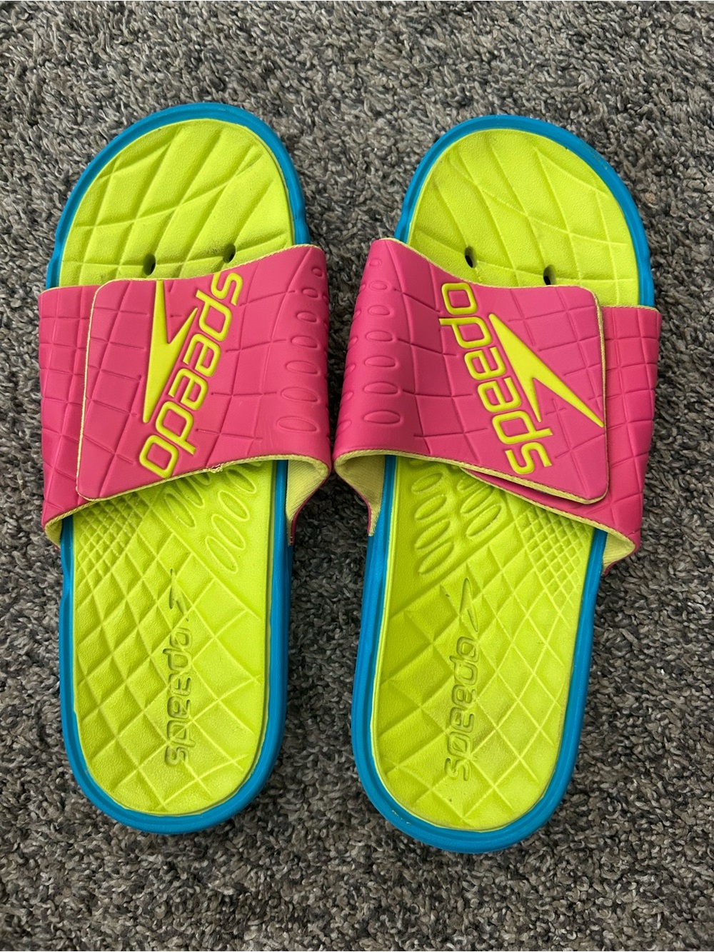 Speedo Pink and Lime Slide Sandals